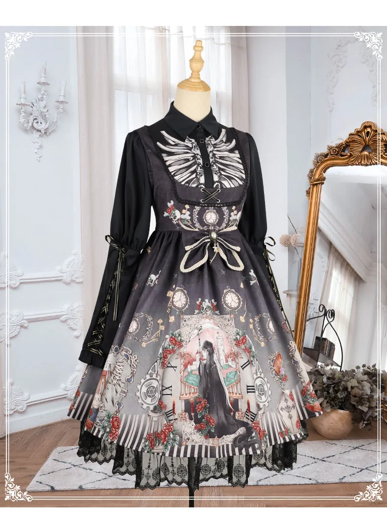 YingLuoFu~Black Fairytale~Gothic Twins Lolita JSK