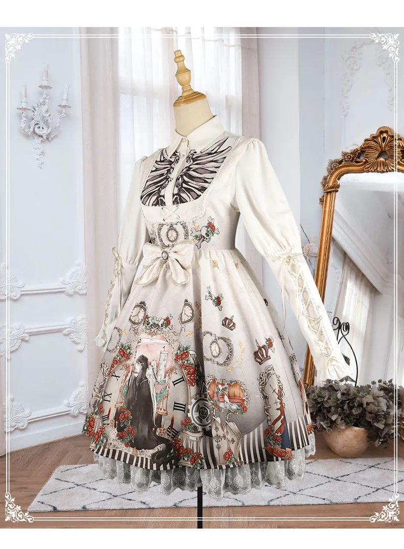 YingLuoFu~Black Fairytale~Gothic Twins Lolita JSK