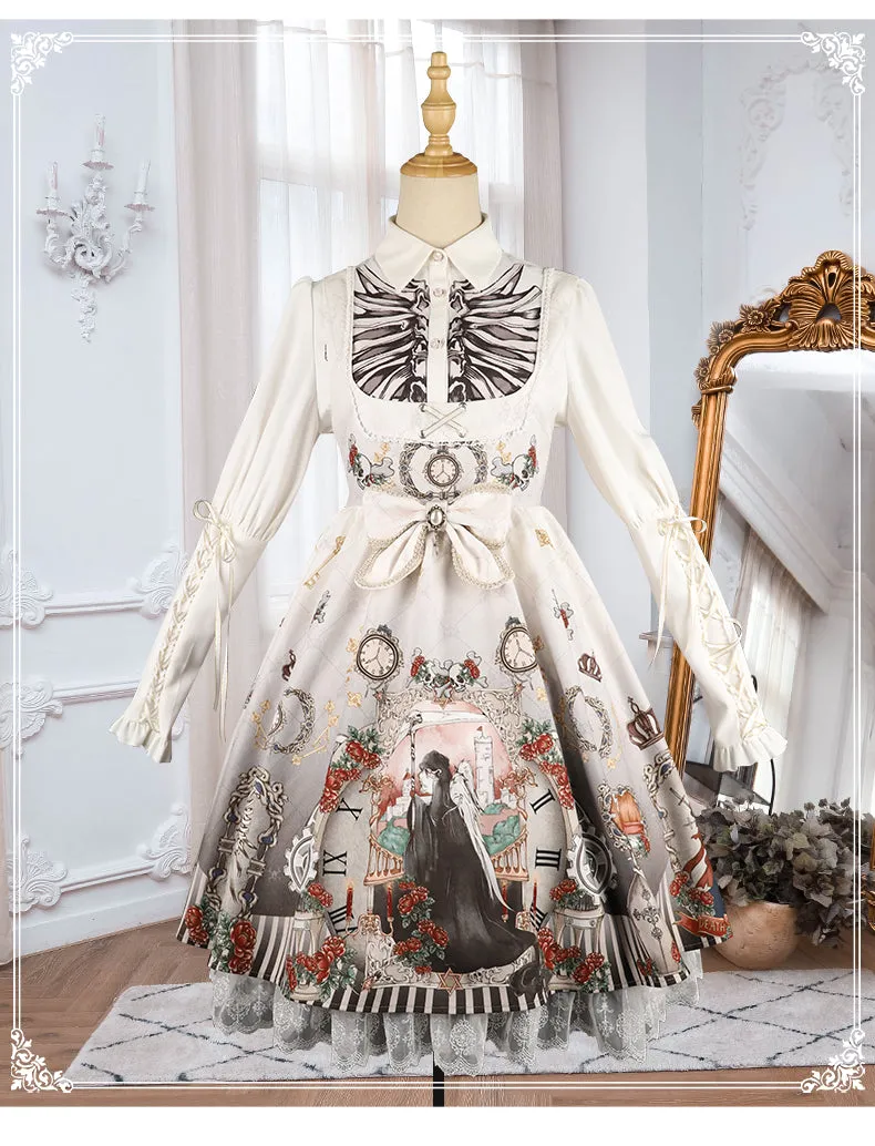 YingLuoFu~Black Fairytale~Gothic Twins Lolita JSK