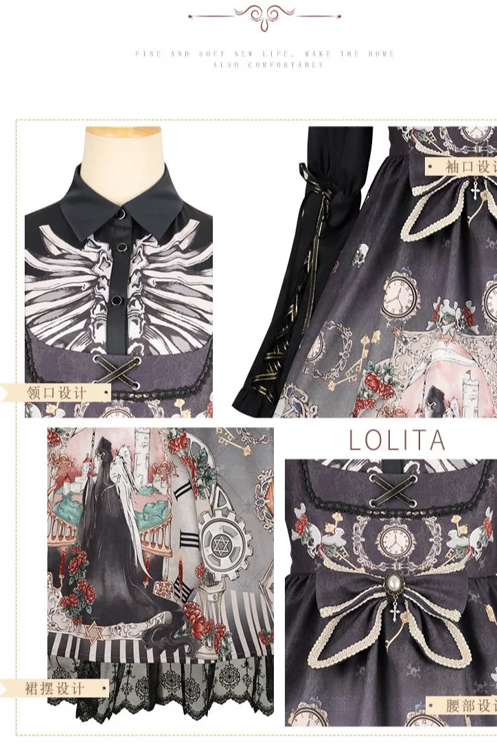 YingLuoFu~Black Fairytale~Gothic Twins Lolita JSK