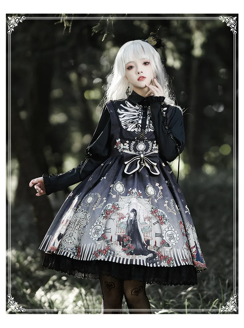 YingLuoFu~Black Fairytale~Gothic Twins Lolita JSK
