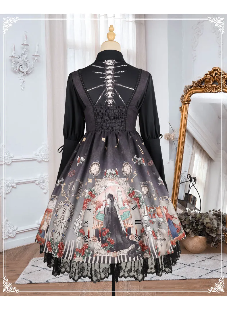 YingLuoFu~Black Fairytale~Gothic Twins Lolita JSK