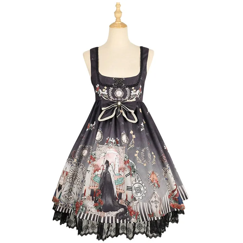 YingLuoFu~Black Fairytale~Gothic Twins Lolita JSK