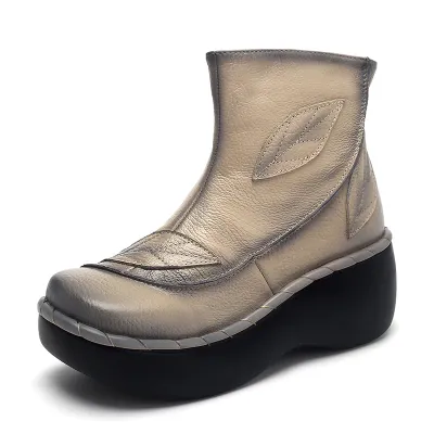 Zafiro Women's Spring Autumn Platform Black Booties