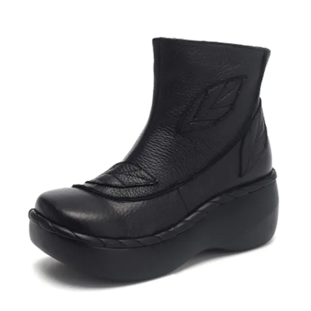 Zafiro Women's Spring Autumn Platform Black Booties