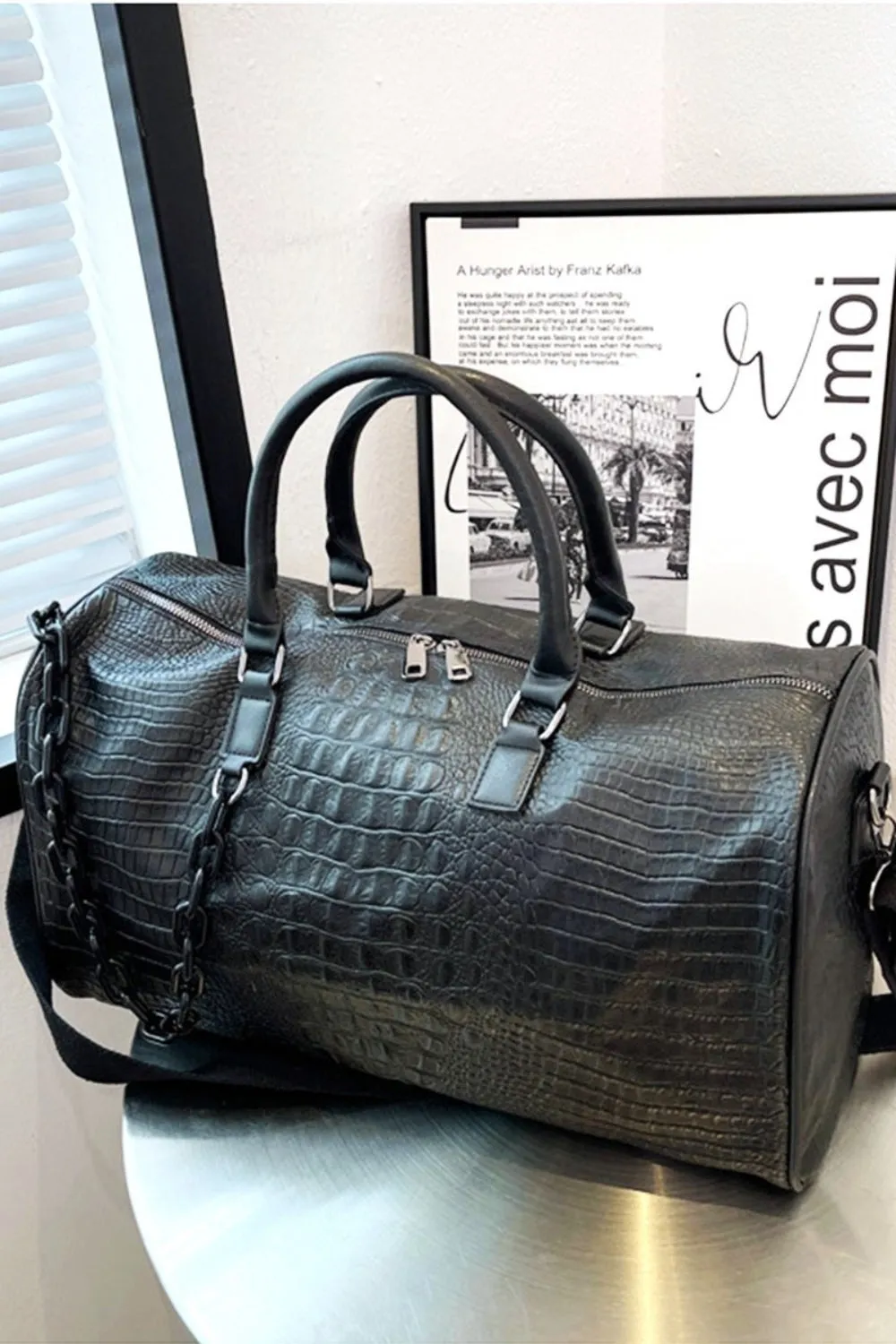 Zenana Vegan Leather Weekender Travel Duffle Bag